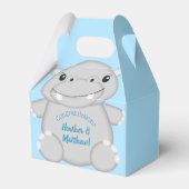 Hippo Baby shower Blue Bedankdoosjes (Achterkant)