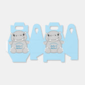 Hippo Baby shower Blue Bedankdoosjes (Uitgevouwen)