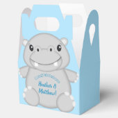 Hippo Baby shower Blue Bedankdoosjes (Geopend)