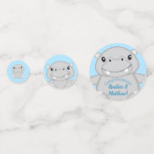 Hippo Baby shower Blue Confetti (Achterkanten)
