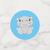 Hippo Baby shower Blue Confetti (Kleine voorkant)