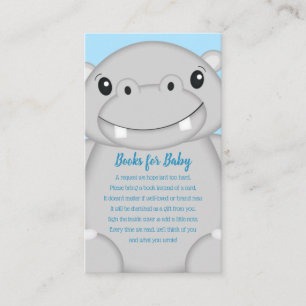 Hippo Baby shower Blue Informatiekaartje