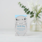 Hippo Baby shower Blue Informatiekaartje (Staand voorkant)