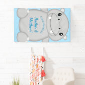 Hippo Baby shower Blue Spandoek (Insitu)