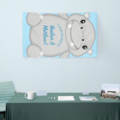 Hippo Baby shower Blue Spandoek (Beurs)