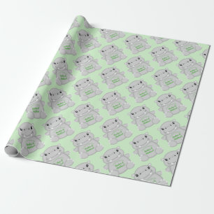 Hippo Baby shower Cadeaupapier