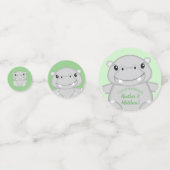 Hippo Baby shower Confetti (Voorkanten)