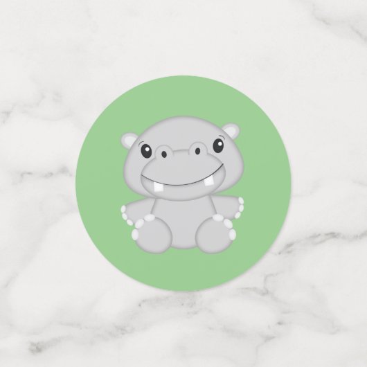 Hippo Baby shower Confetti (Kleine voorkant)