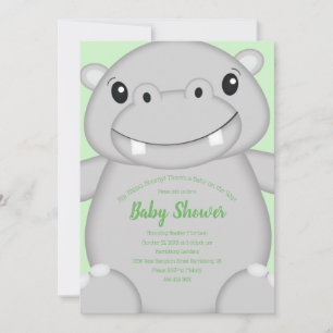Hippo Baby shower Green Kaart