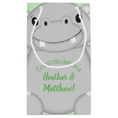 Hippo Baby shower Green Klein Cadeauzakje (Achterkant)