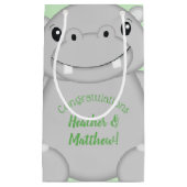 Hippo Baby shower Green Klein Cadeauzakje (Voorkant)
