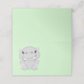 Hippo Baby shower Green Plaatskaartje (Buitenkant ongevouwen)