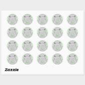 Hippo Baby shower Green Ronde Sticker (Vel)