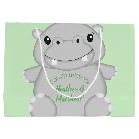 Hippo Baby shower Groot Cadeauzakje (Achterkant)