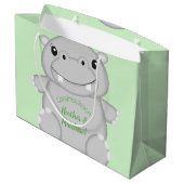 Hippo Baby shower Groot Cadeauzakje (Achterkant Gekanteld)