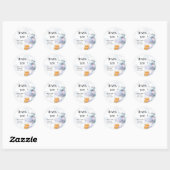 Hippo Baby shower gunst Ronde Sticker (Vel)