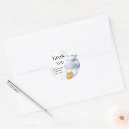 Hippo Baby shower gunst Ronde Sticker