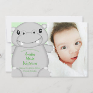 Hippo Baby shower Kaart