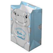 Hippo Baby shower Medium Cadeauzakje (Voorkant Gekanteld)