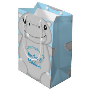 Hippo Baby shower Medium Cadeauzakje