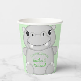 Hippo Baby shower Papieren Bekers