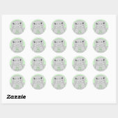 Hippo Baby shower Ronde Sticker (Vel)