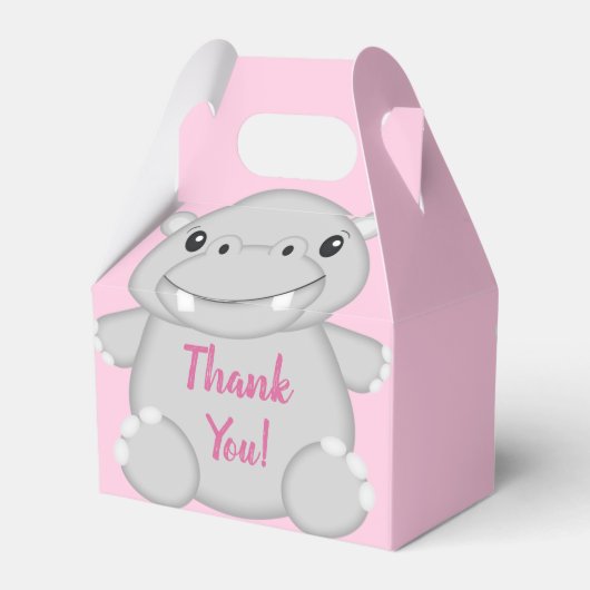 Hippo Baby shower Roze Bedankdoosjes (Achterkant)