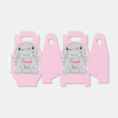 Hippo Baby shower Roze Bedankdoosjes (Uitgevouwen)