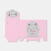 Hippo Baby shower Roze Bedankdoosjes (Uitgevouwen)