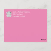 Hippo Baby shower Roze Briefkaart (Achterkant)