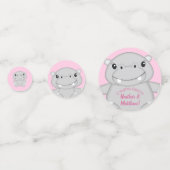 Hippo Baby shower Roze Confetti (Achterkanten)