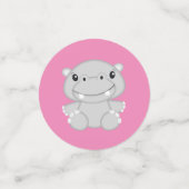 Hippo Baby shower Roze Confetti (Kleine voorkant)