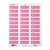Hippo Baby shower Roze Etiket (Full Sheet)