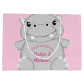 Hippo Baby shower Roze Groot Cadeauzakje (Achterkant)