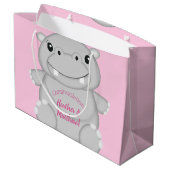 Hippo Baby shower Roze Groot Cadeauzakje (Achterkant Gekanteld)
