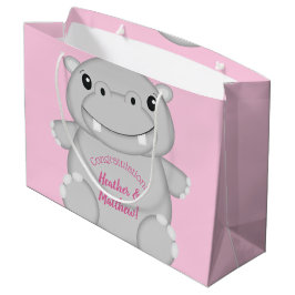 Hippo Baby shower Roze Groot Cadeauzakje