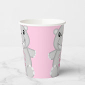 Hippo Baby shower Roze Papieren Bekers (Links)