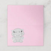 Hippo Baby shower Roze Plaatskaartje (Buitenkant ongevouwen)
