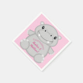 Hippo Baby shower Roze Servet (Hoek)