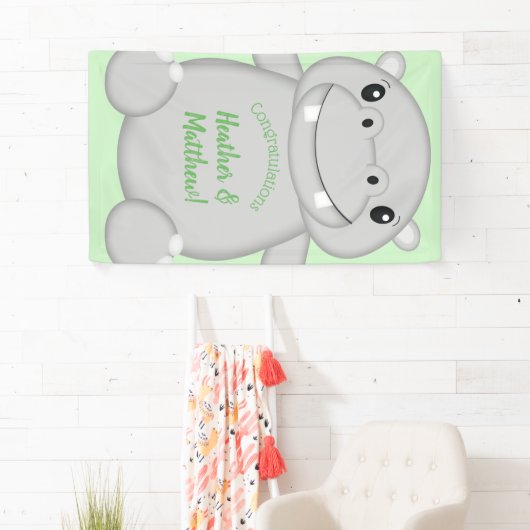Hippo Baby shower Spandoek (Insitu)
