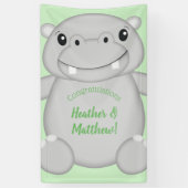 Hippo Baby shower Spandoek (Verticaal)