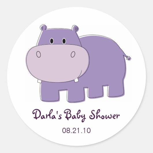 Hippo Baby shower Stickers (Voorkant)