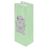Hippo Baby shower Wijn Cadeautas (Achterkant Gekanteld)