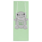 Hippo Baby shower Wijn Cadeautas (Voorkant)