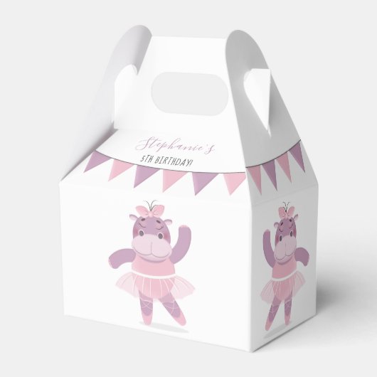 Hippo Ballerina Bedankdoosjes (Achterkant)