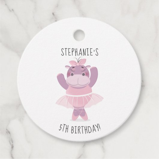 Hippo Ballerina Bedankjes Labels (Voorkant)