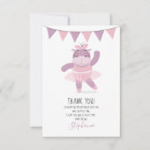 Hippo Ballerina bedankt Kaart (Voorkant)