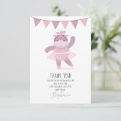 Hippo Ballerina bedankt Kaart (Staand voorkant)