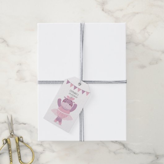 Hippo Ballerina Cadeaulabel (Met Touw)