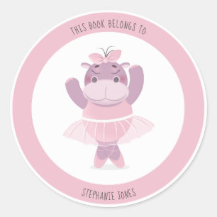 Hippo Ballerina Dit boek behoort toe aan Ronde Sticker